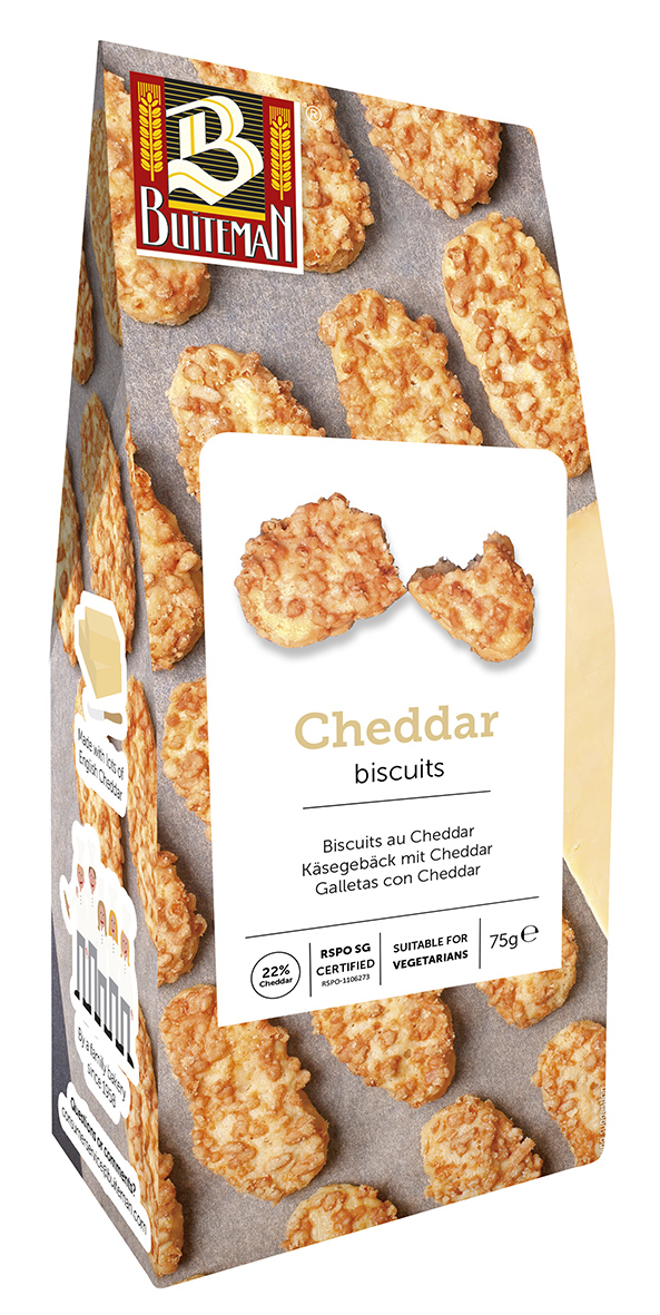 Sūrio sausainiai BUITEMAN, su brandintu Cheddar sūriu, 75 g