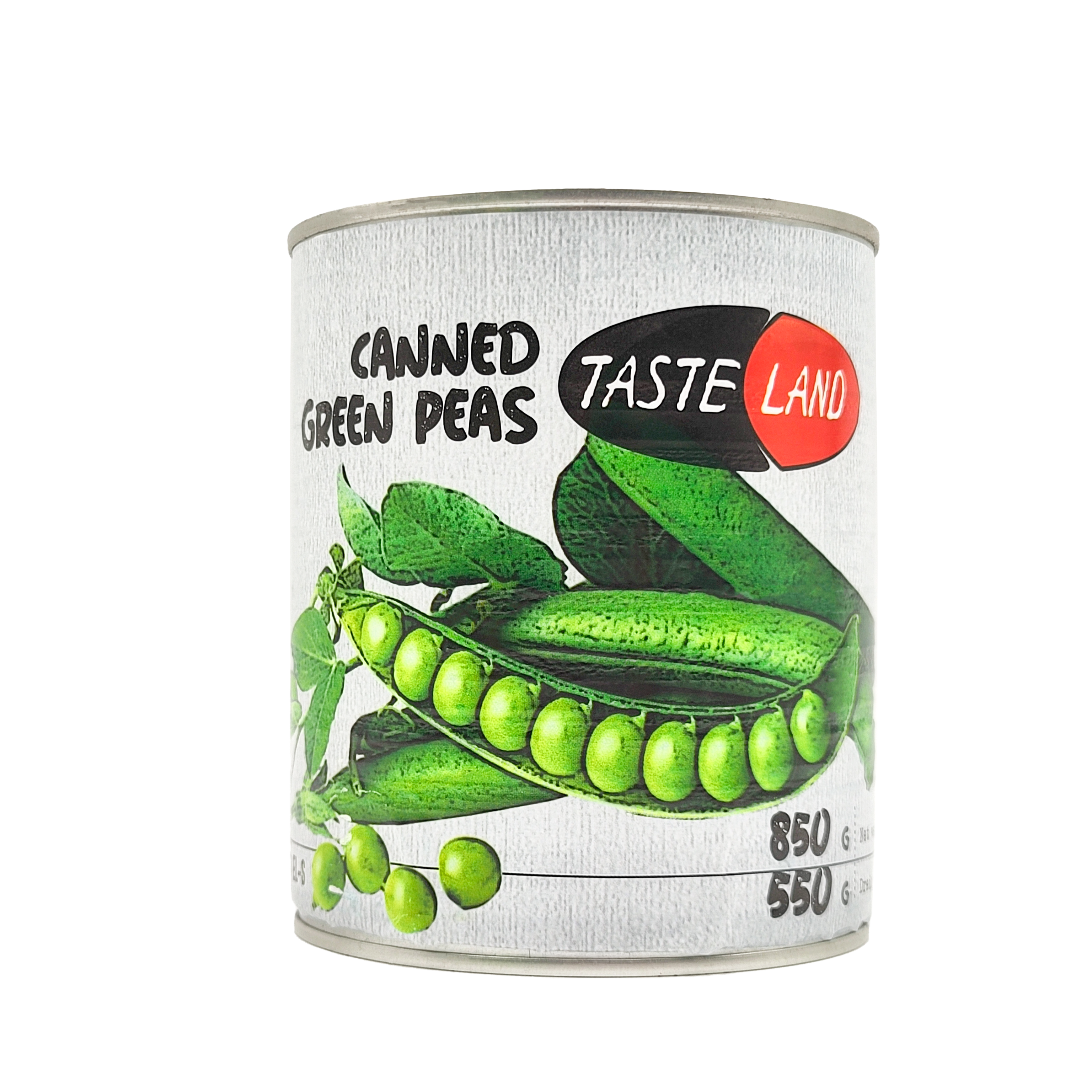 Canned green peas TASTE LAND 850 g/550 g