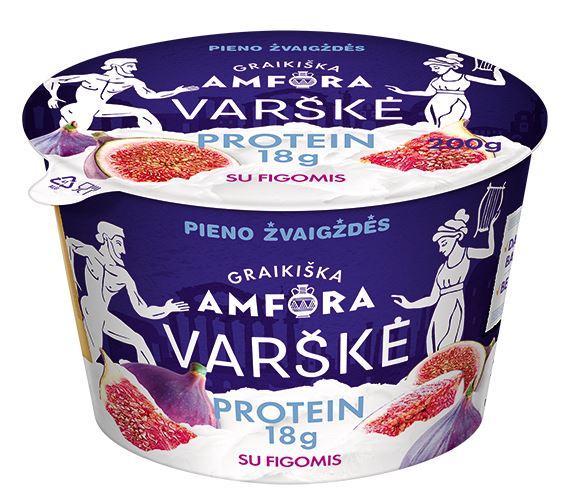 Greek AMFORA Protein curd, 0.8%, figs, lactose free, 200 g