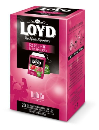 Herbal tea LOYD HORECA line, with rosehips and raspberries, 20 x 2g