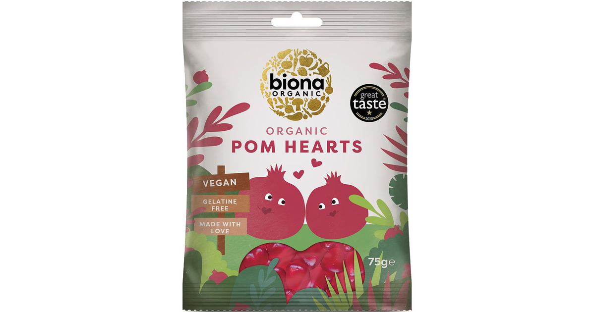 Gummy candies 'Pomegranate Hearts', organic