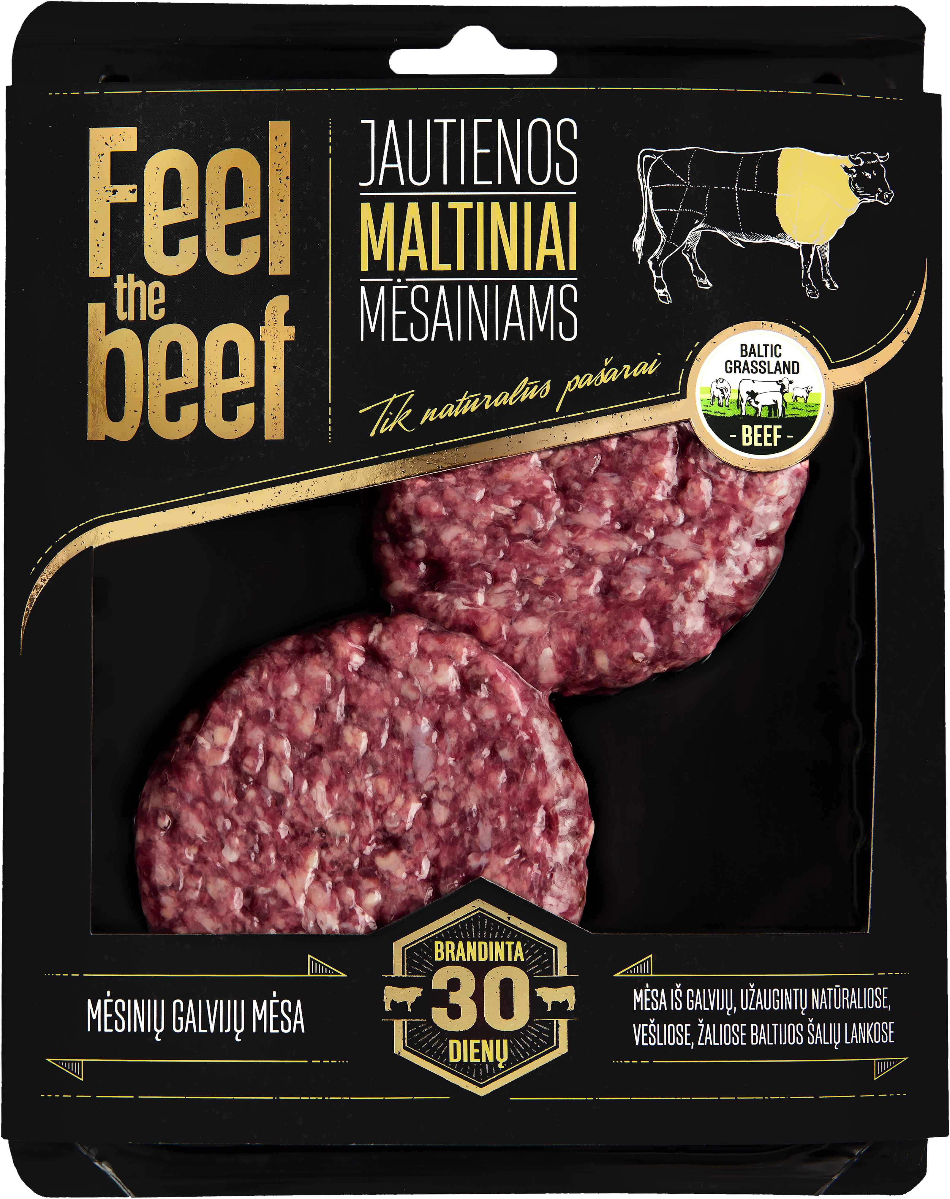 Chilled beef burger FEEL THE BEEF dry aged  2*125 g
