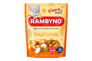 RAMBYNO lydytas rūkytas sūrio užkandis 45% 75g