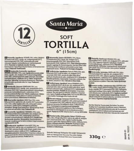 Tortillas 6" SANTA MARIA, 15 cm, 12 units, 330 g
