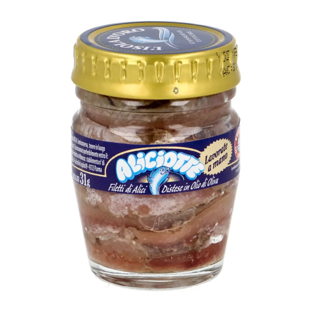 Ančiuvių file alyvuogių aliejuje L’ISOLA D'ORO