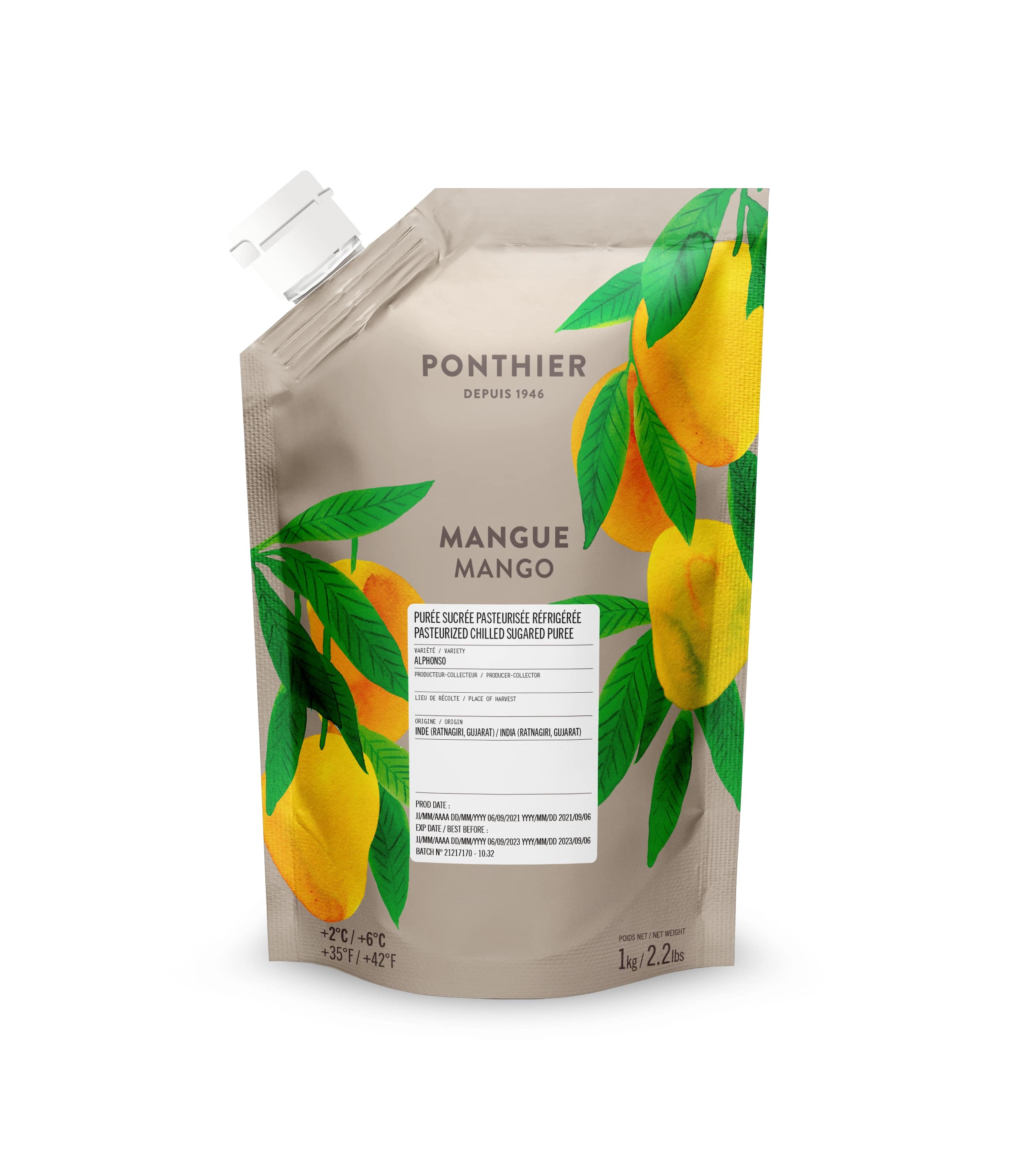 Refrigerated mango puree PONTHIER, 1 kg