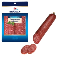 Šaltai rūkytas ČESNAKINIS saliamis, griežinėliais, 110 g