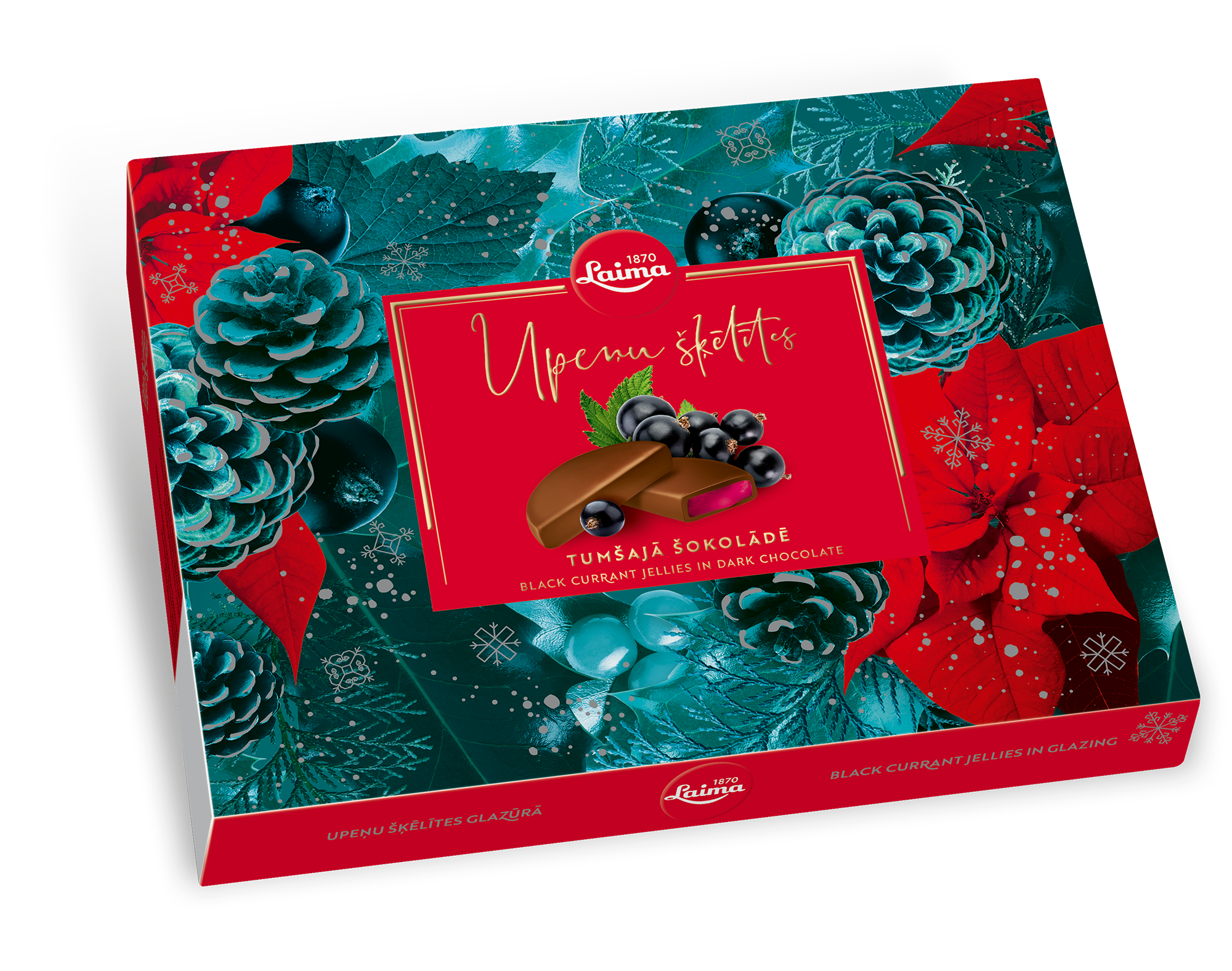Black currant candies in LAIMA dark chocolate, 190 g