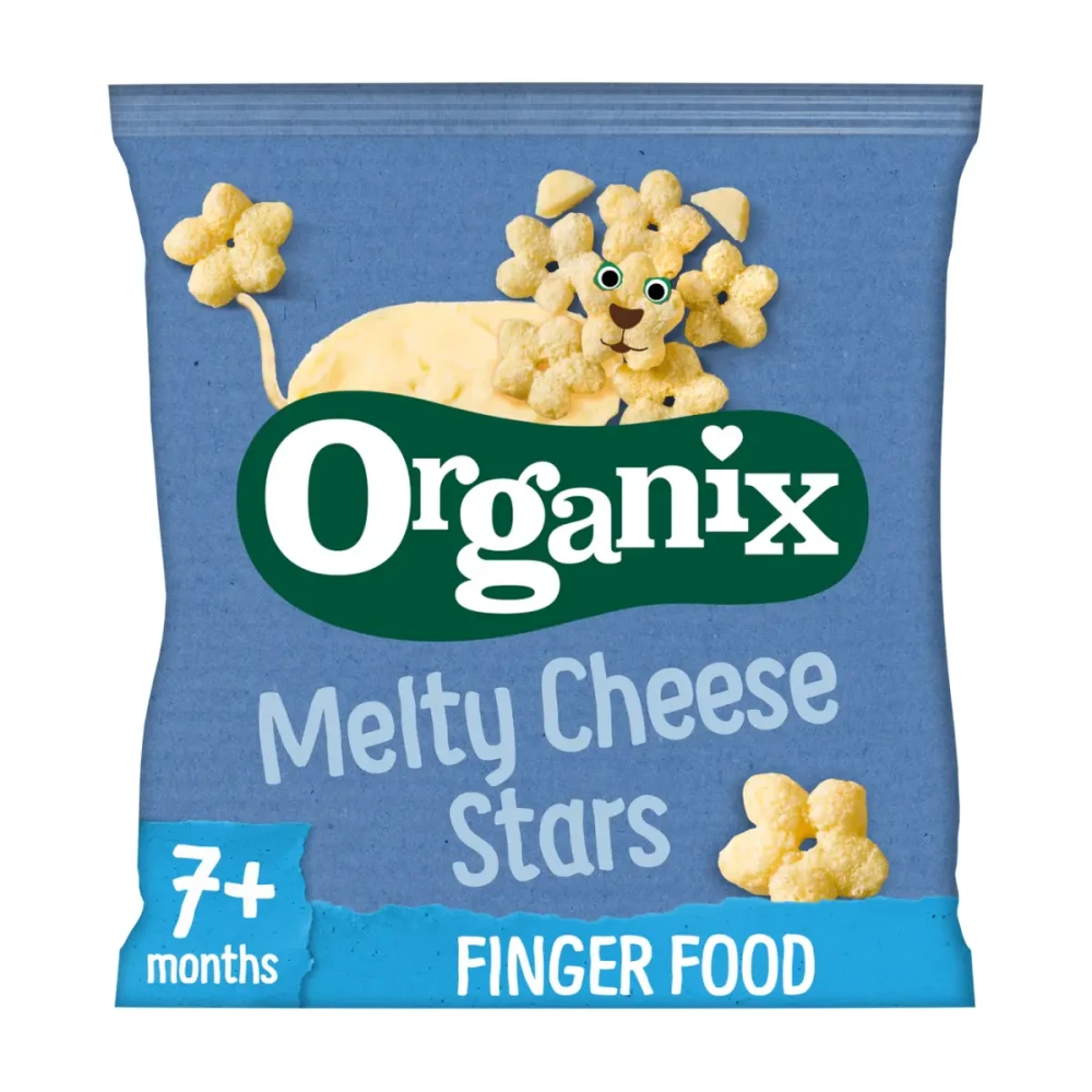 Kukurūzų trapučiai su sūriu MELTY CHEESE STARS, nuo 7 mėn., ekologiški