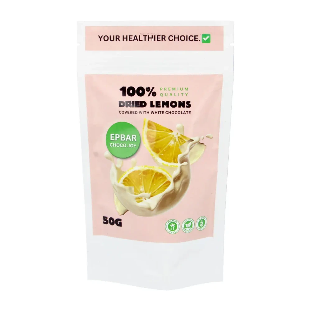 Liofilizuotos citrinos baltajame šokolade CHOCOJOY