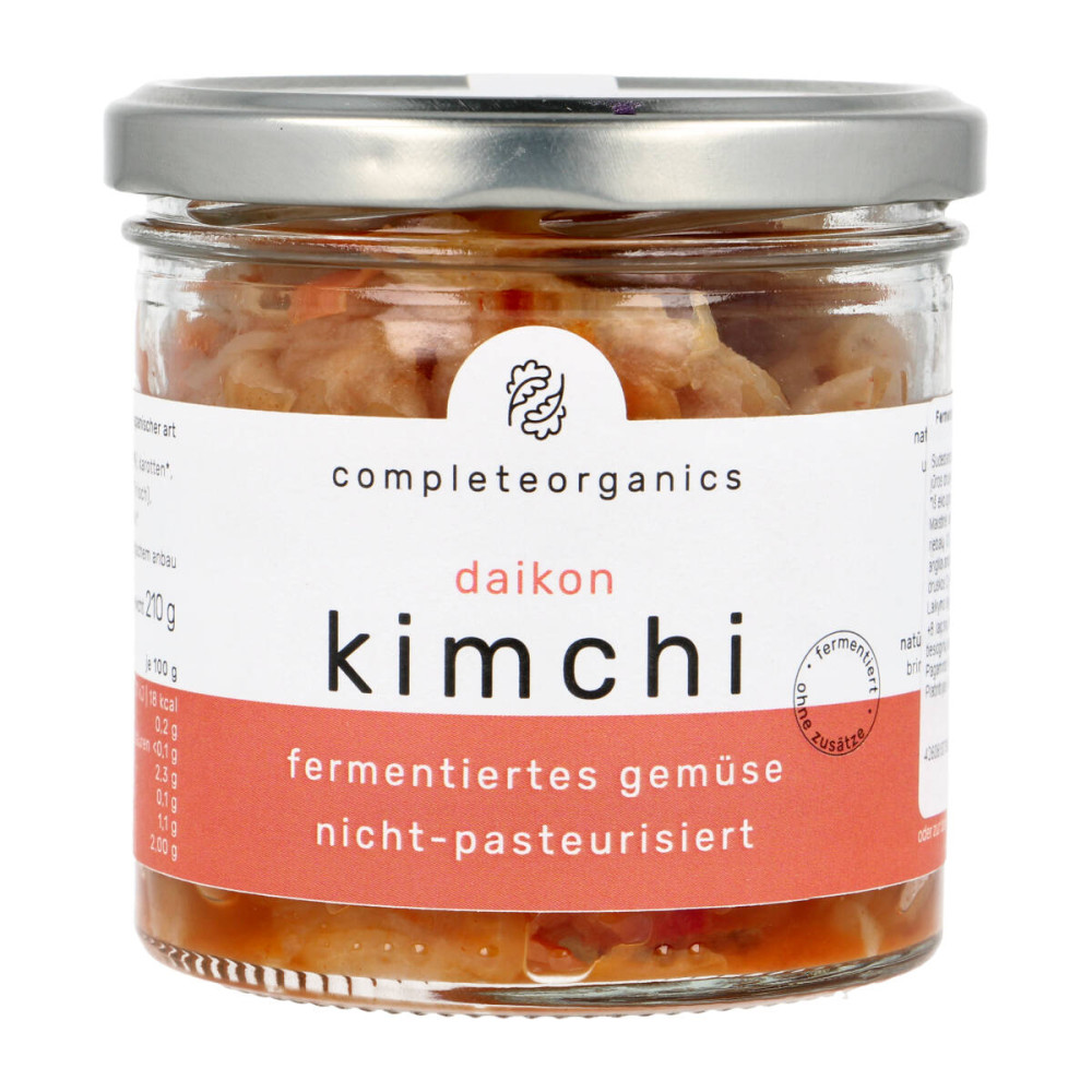 Fermentuotos daržovės KIMCHI su daikono ridikais, ekologiškos