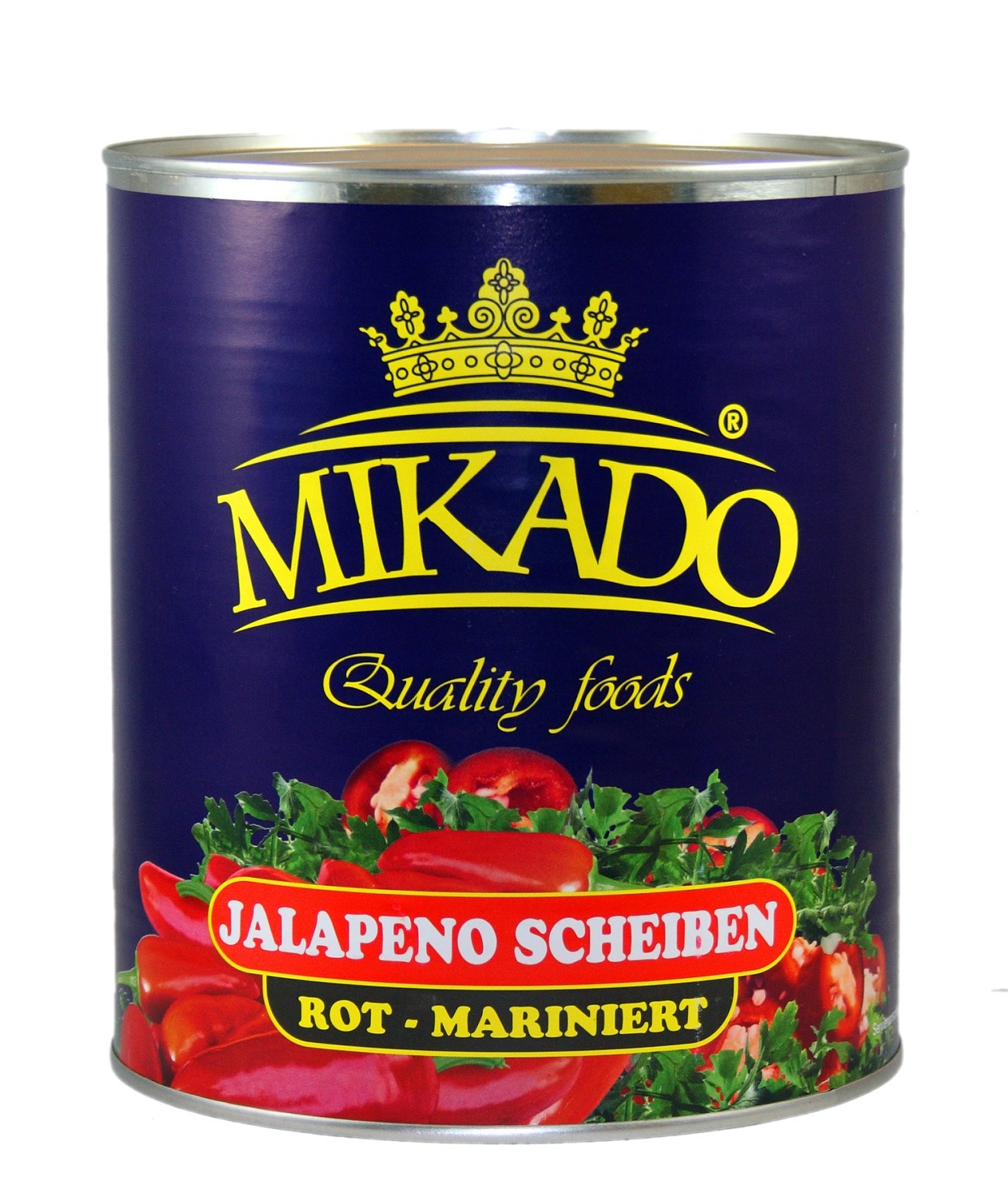 Pickled red jalapeno slices MIKADO 3 / 1,68 kg