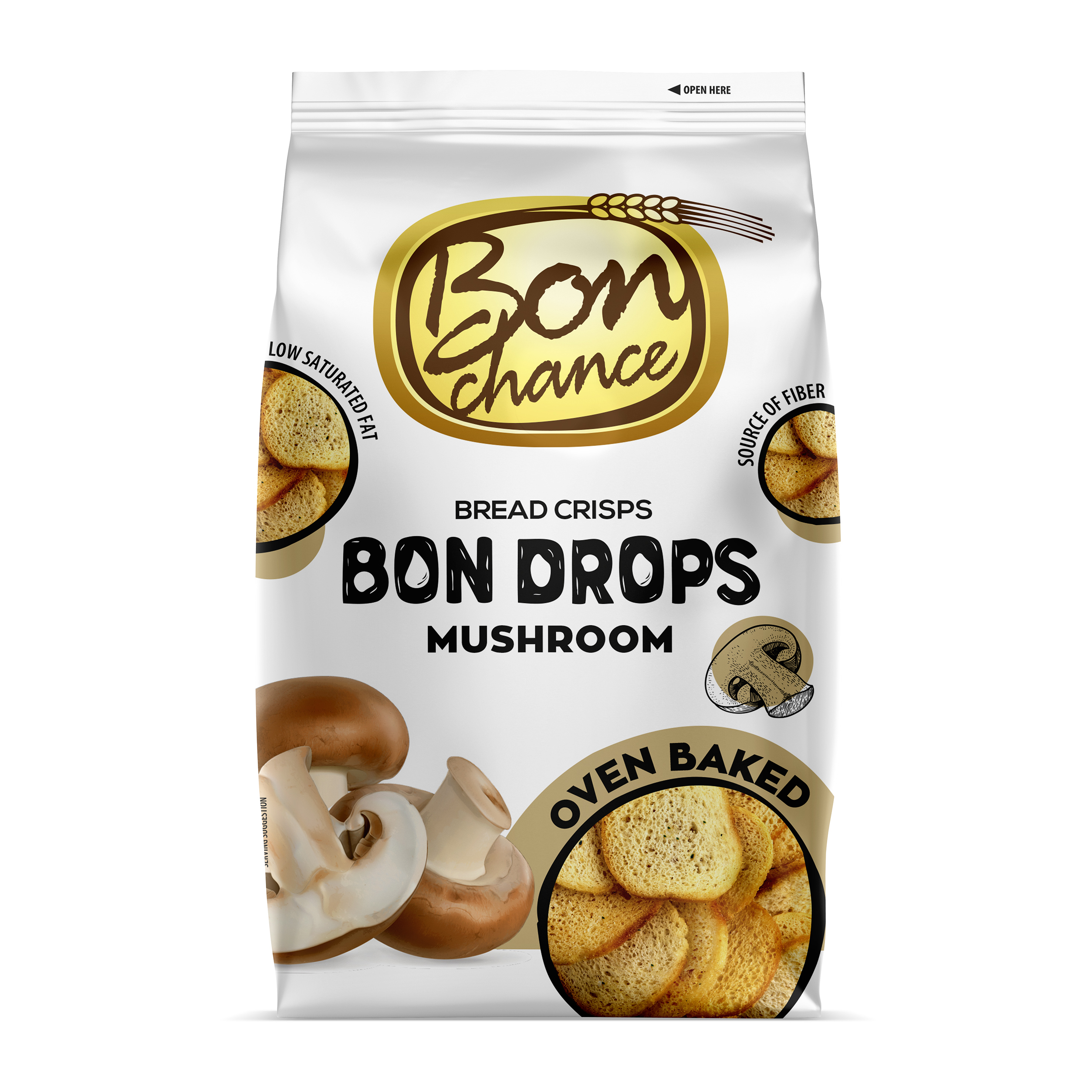 Bread crisps BON CHANCE, with mushrooms, 70 g