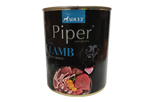 Visavertis suaugusių šunų ėdalas su ėriena ir morkomis PIPER 800g