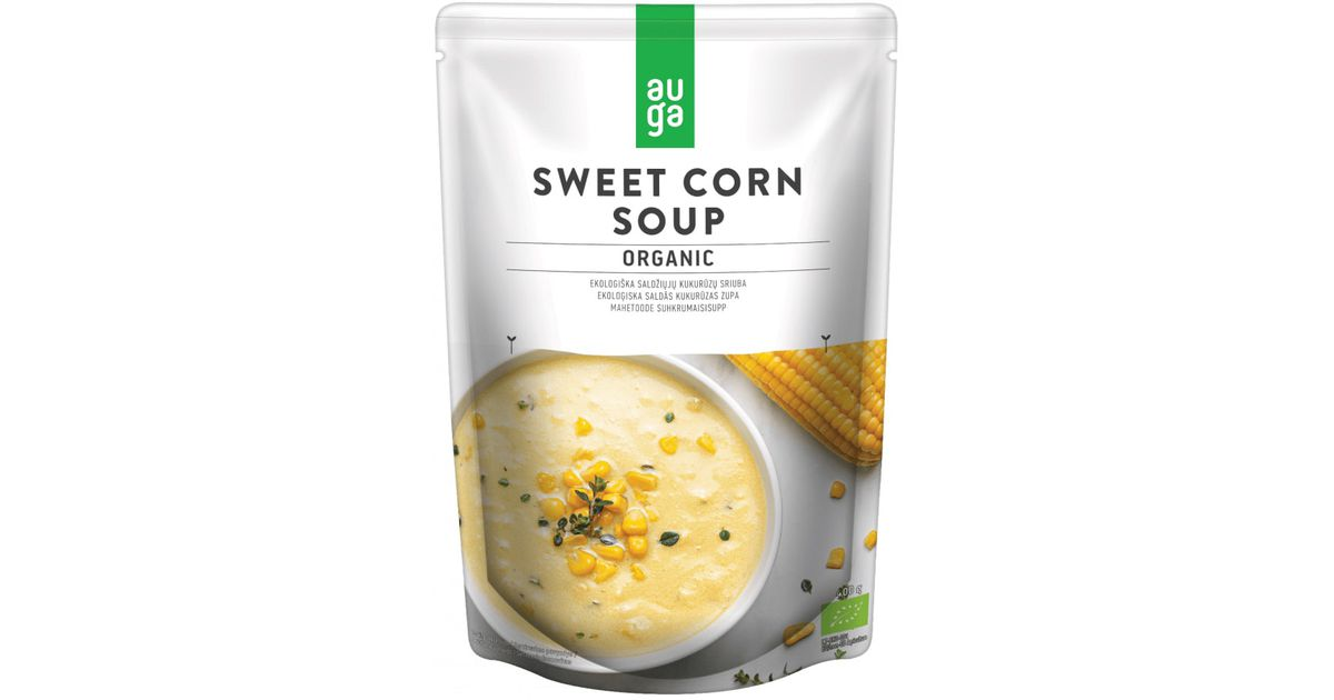 Saldžiųjų kukurūzų sriuba, ekologiška