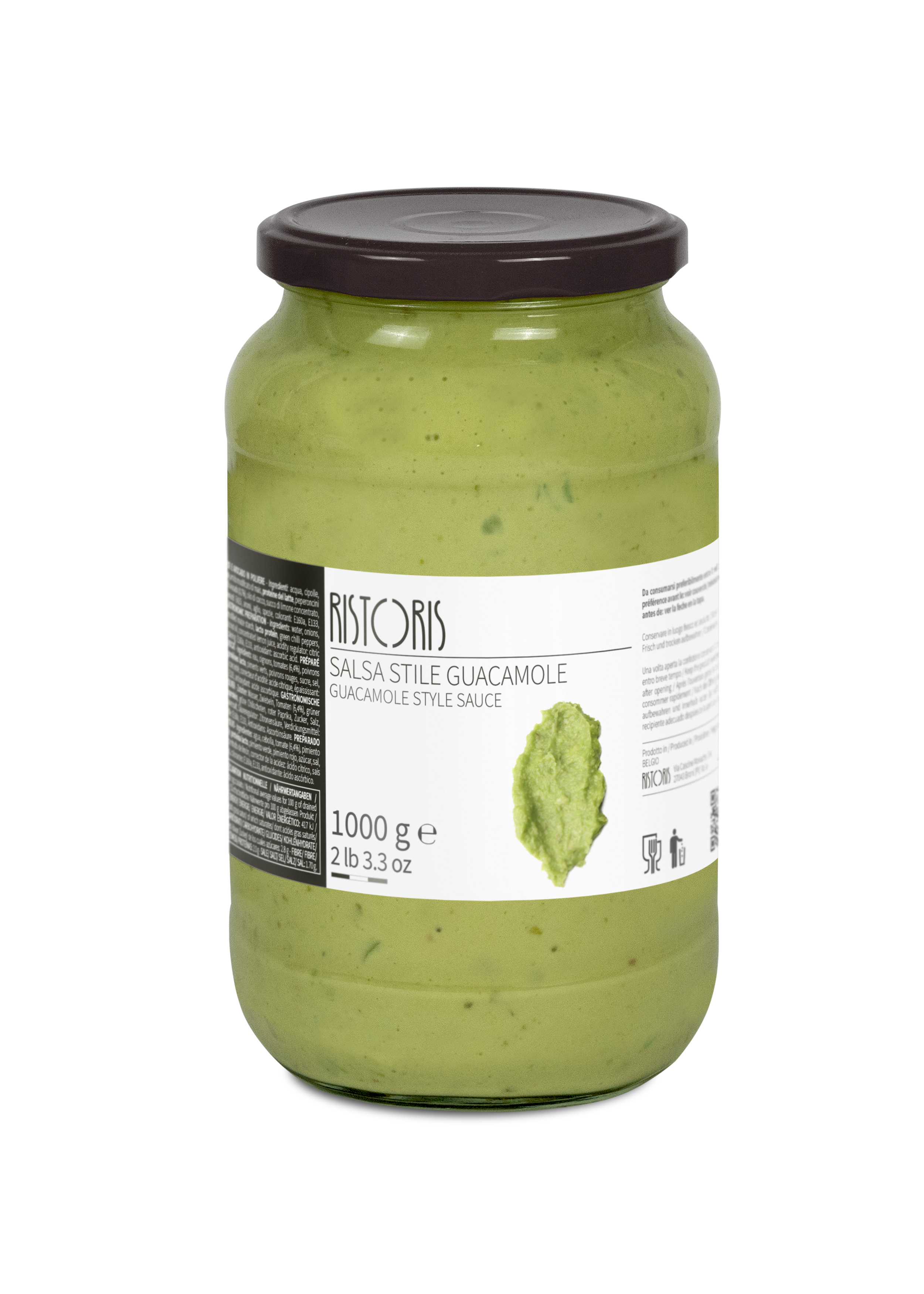 Guacamole sauce RISTORIS, glass jar, 1062ml