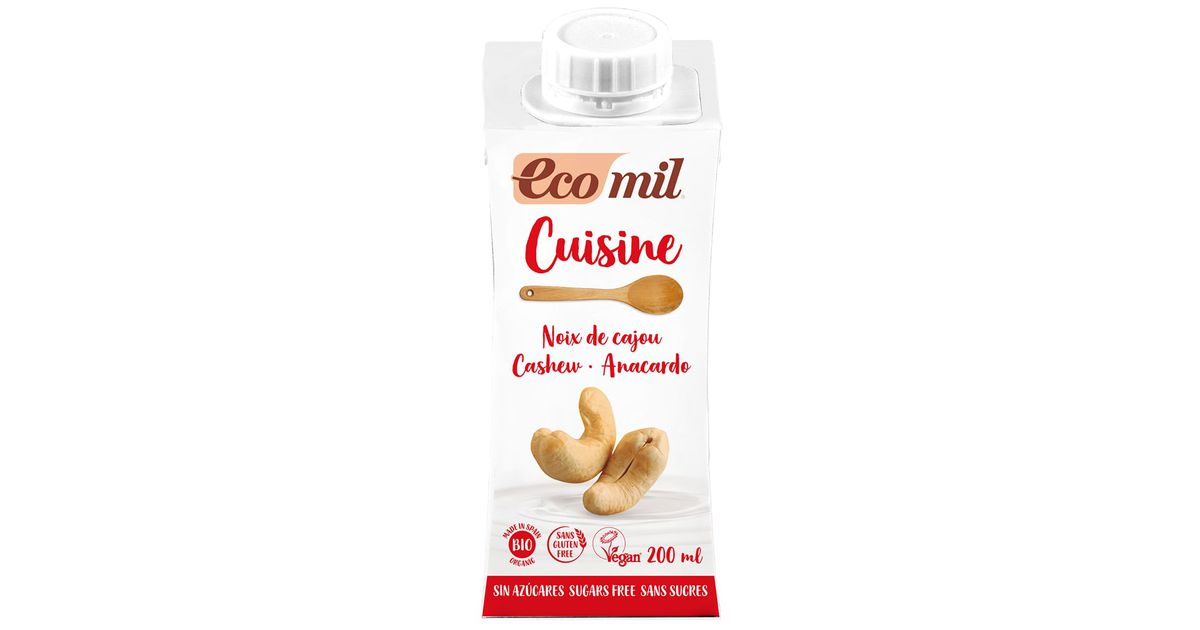 Sugar-free cashew cream for culinary use, organic