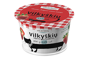 VILKYŠKIŲ jogurtas su braškėmis, 3,5 % rieb., 200 g