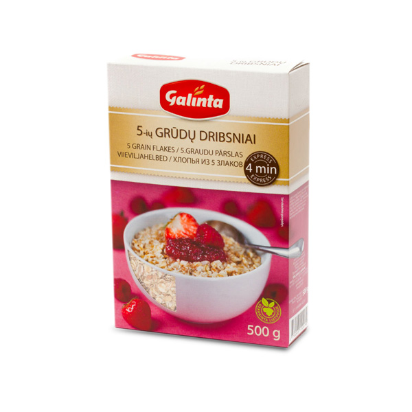 Penkių rūšių grūdų dribsniai GALINTA EKSTRA, 500 g