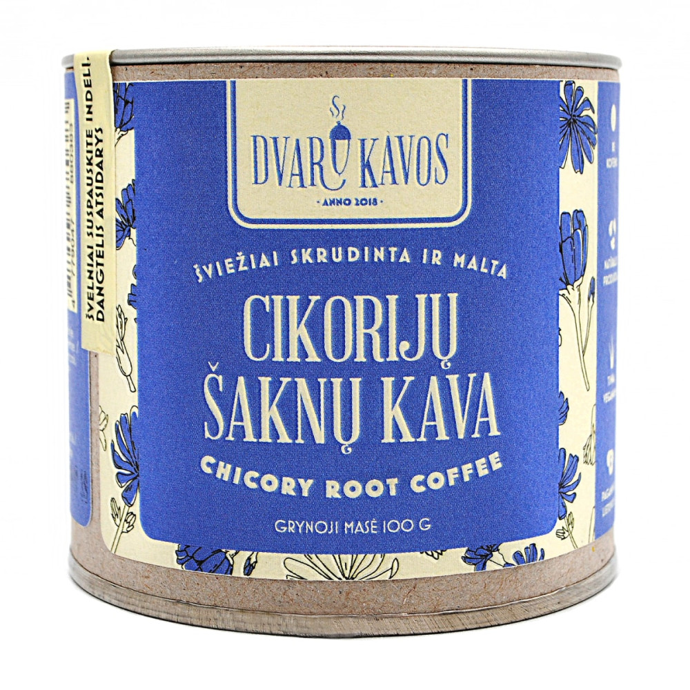 Cikorijų šaknų kava, šviežiai ir švelniai skrudinta