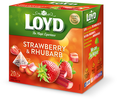 LOYD Strawberry and Rhubarb Flavored Tea, 20 pcs.