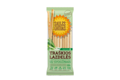 Svogūnų skonio traškios lazdelės SAULĖS GRŪDAS 125g