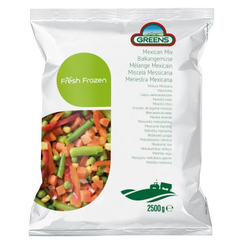 Frozen IQF vegetables mix Mexico, GREENS, 2,5 kg
