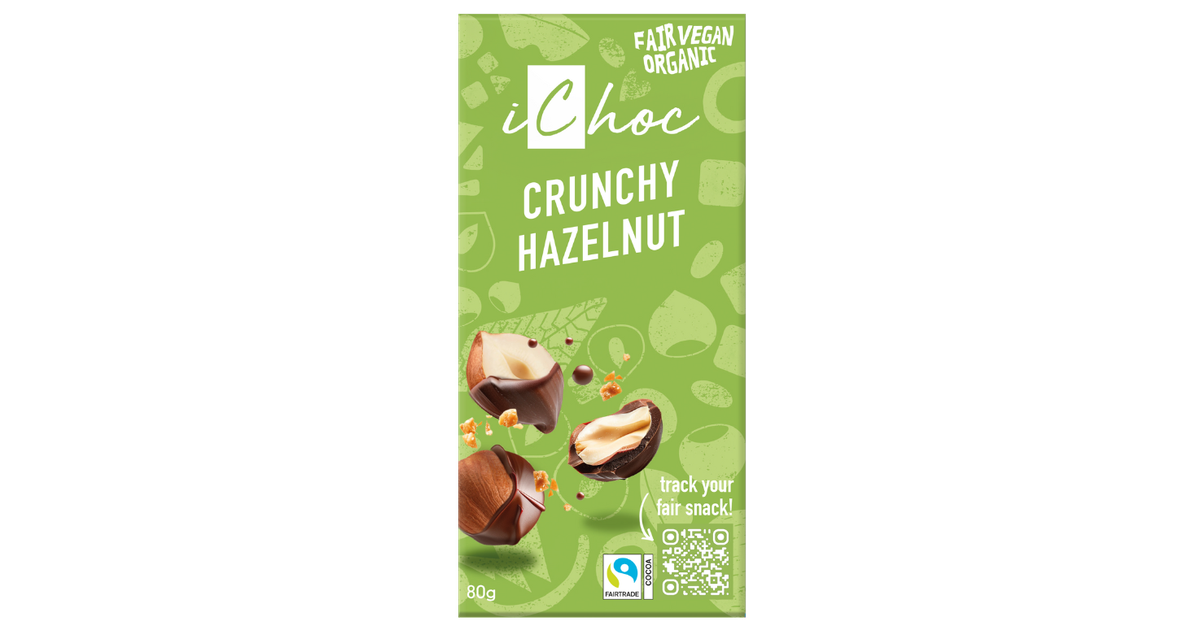 Organic chocolate with hazelnuts
