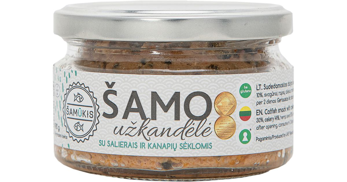 Šamo užkandėlė su salierais ir kanapių sėklomis