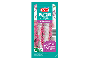 Silkių filė su raudonais svogūnais, be aliejaus VIČI, 200g