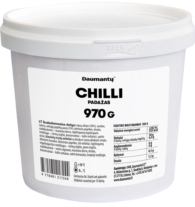 Mayonnaise sauce DAUMANTŲ CHILLI, 58% fat, 970g