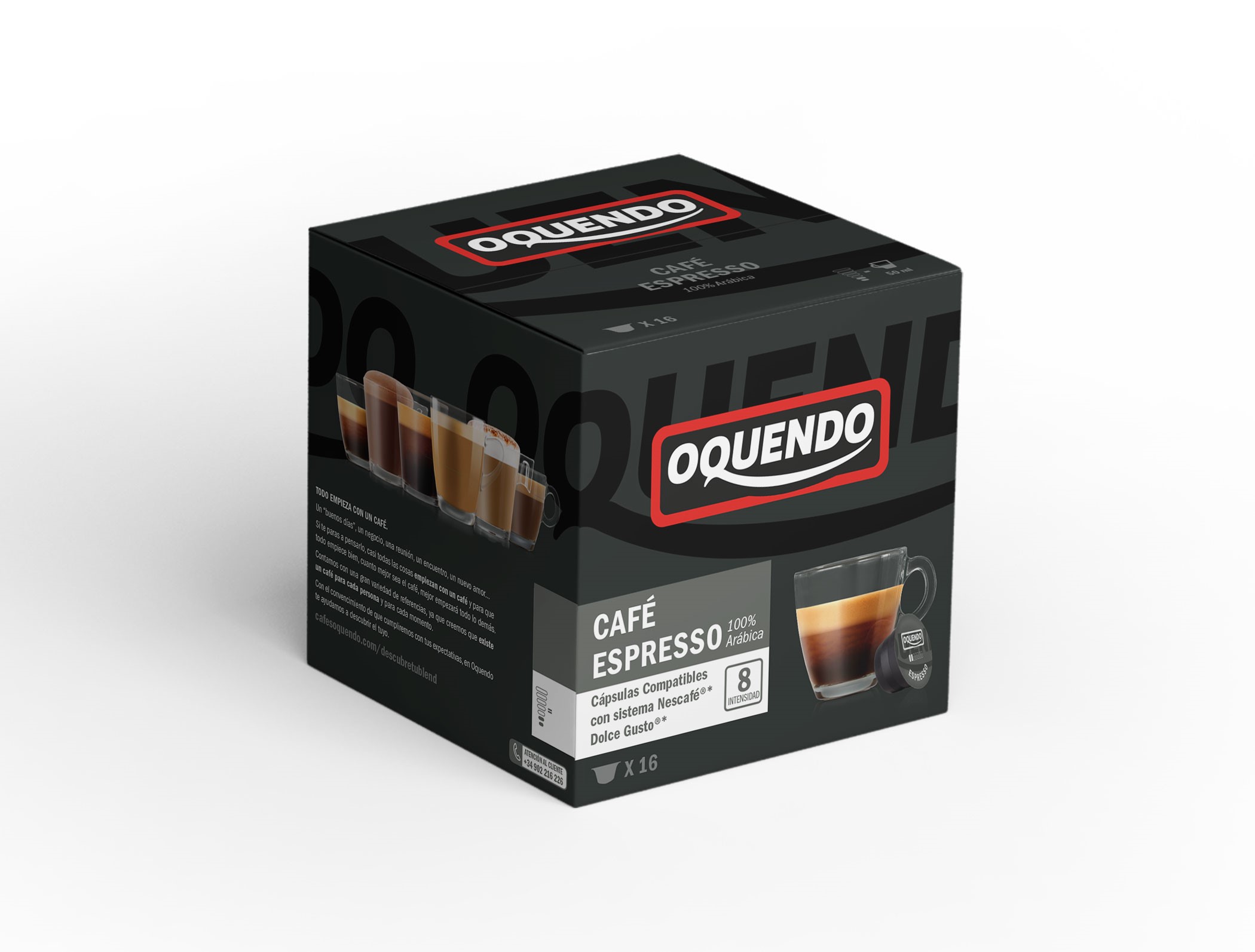 Coffee capsules OQUENDO, DG Espresso, 16 pcs