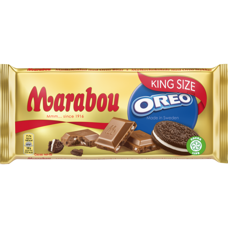 Milk chocolate MARABOU, Oreo, 220g