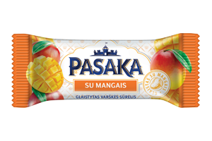 Glaistytas varškės sūrelis su mangais PASAKA 20% 45g