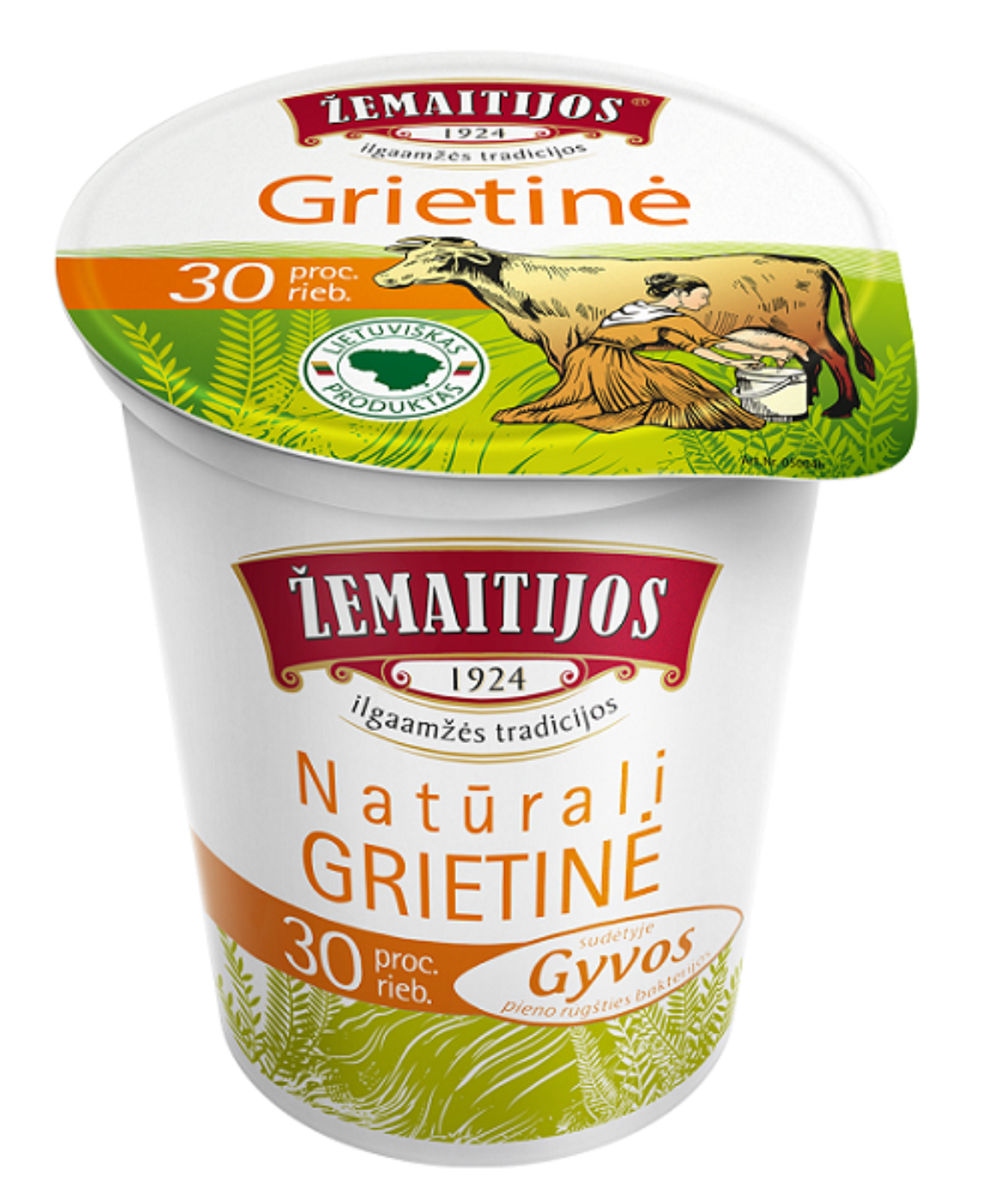 Sour cream ZEMAITIJOS, natural, 30%, 400 g
