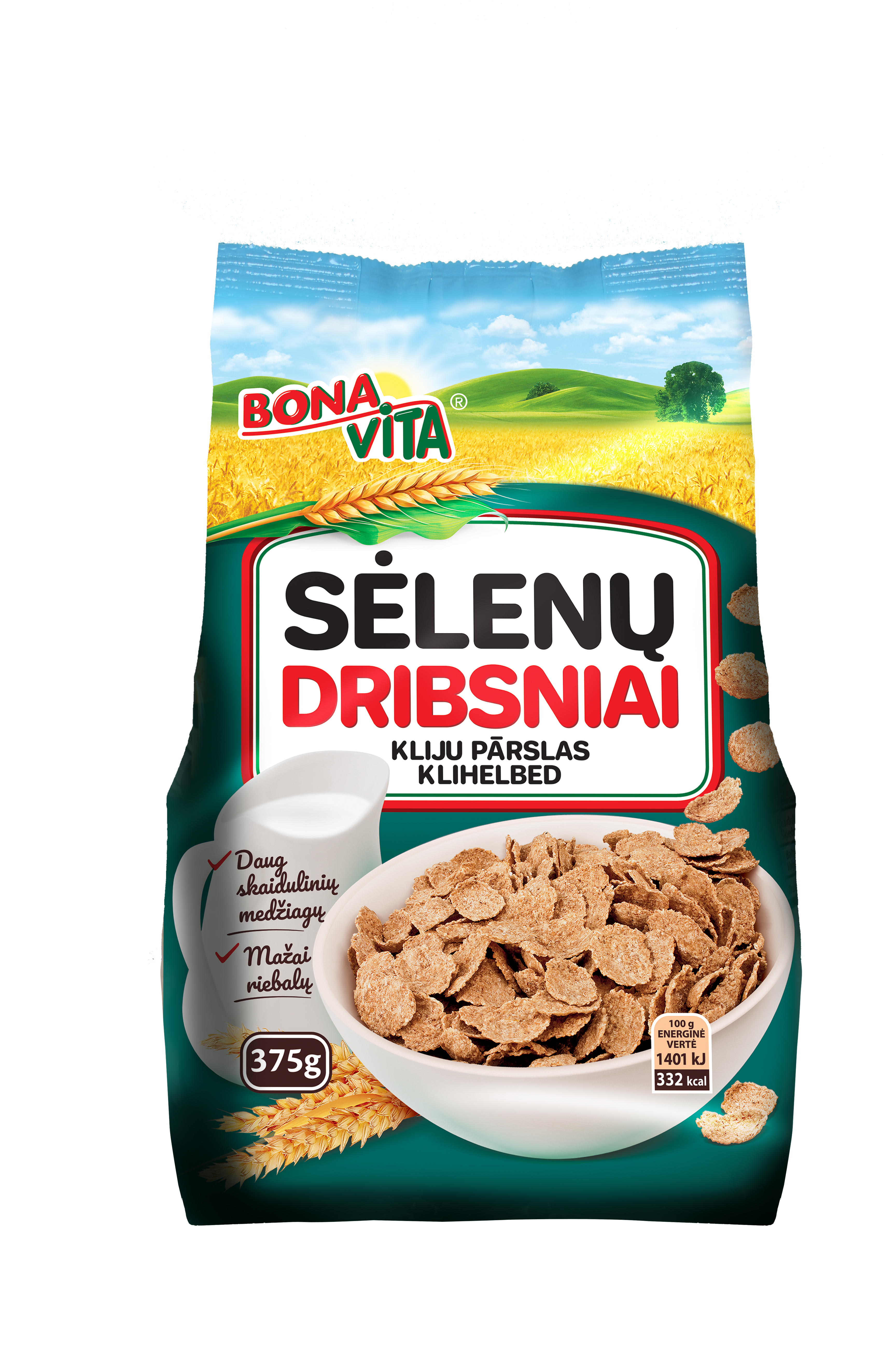 Sėlenų dribsniai BONA VITA, 375 g