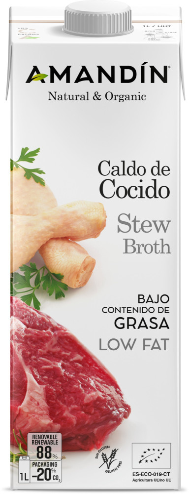 Vegetable, veal, and chicken broth, low-fat, organic