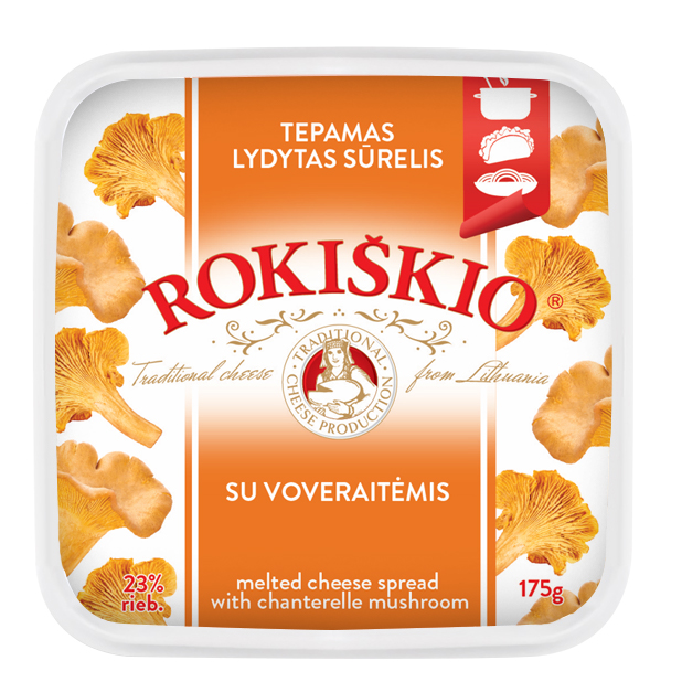 Spreadable melted cheese with squirrels "Rokiškio" 23% fat. 175 g