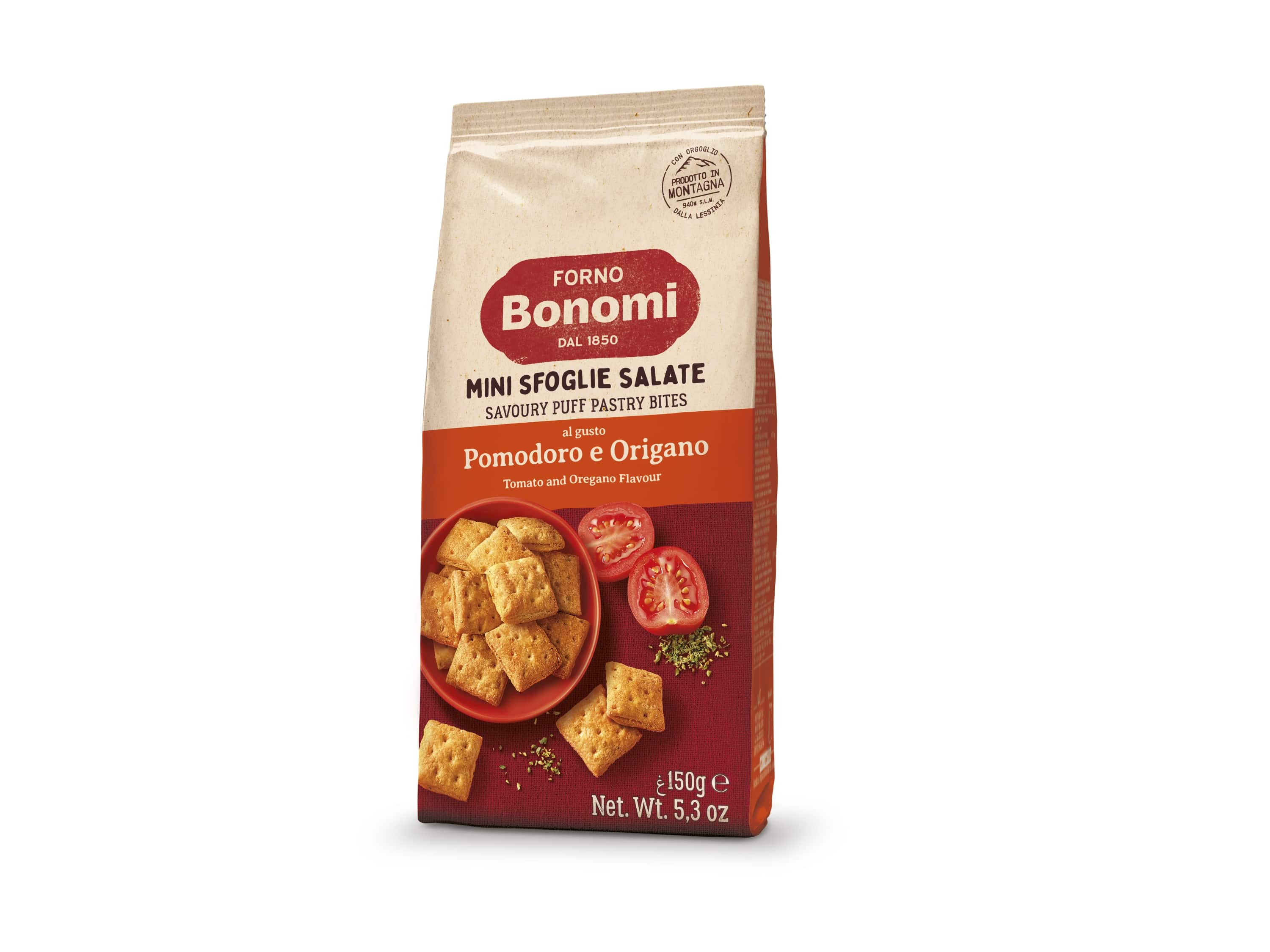Butter dough snacks FORNO BONOMI, with tomatoes and oregano, 150 g