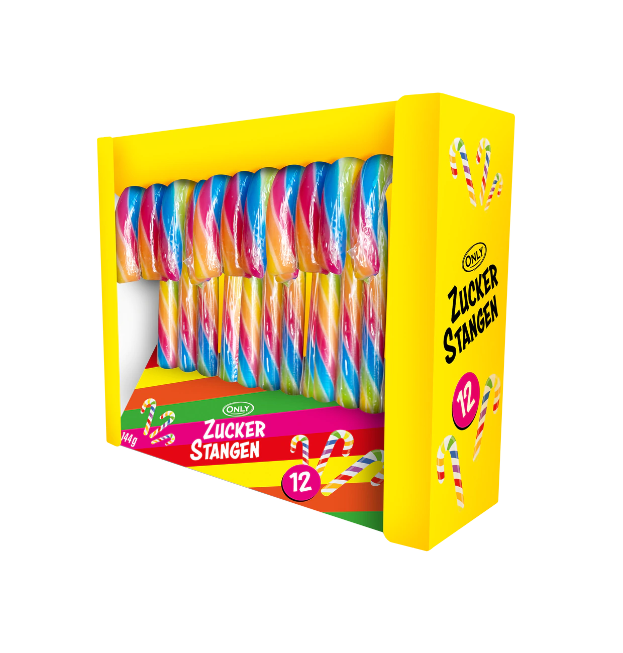 Lollipops ONLY, Candy Cane, colored, 144 g