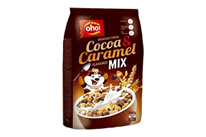 Sausi pusryčiai OHO CARAMEL&COCOA MIX, 500g
