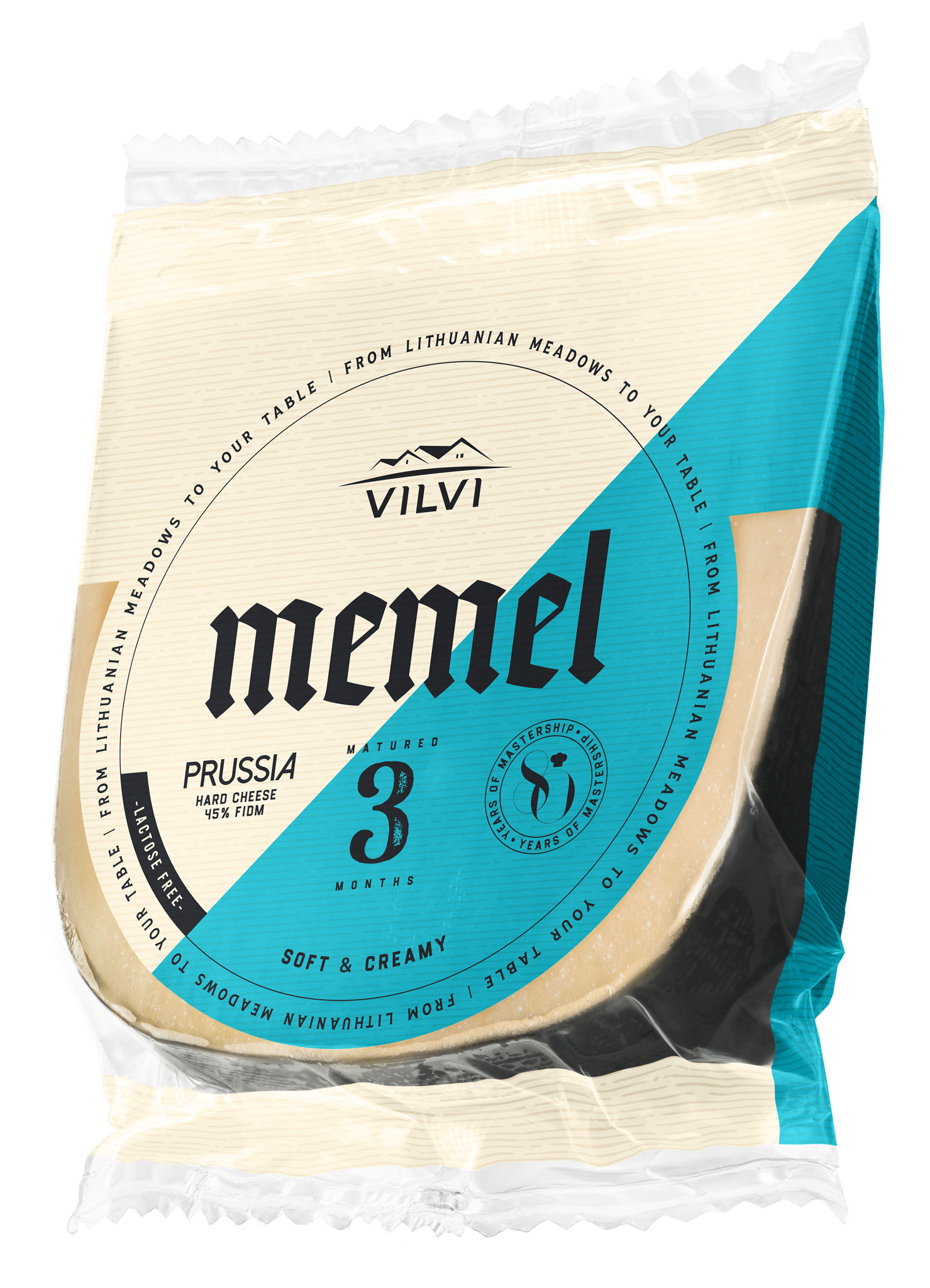 Hard cheese MEMEL Prussia, 3 m., 45% , RSM, lactose free, 0,18 kg