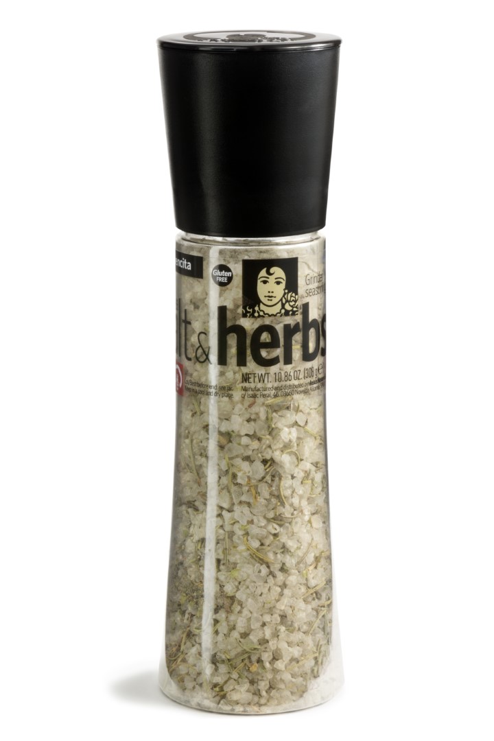 Mediterranean salt CARMENCITA, with herbs, in a grinder, 308 g