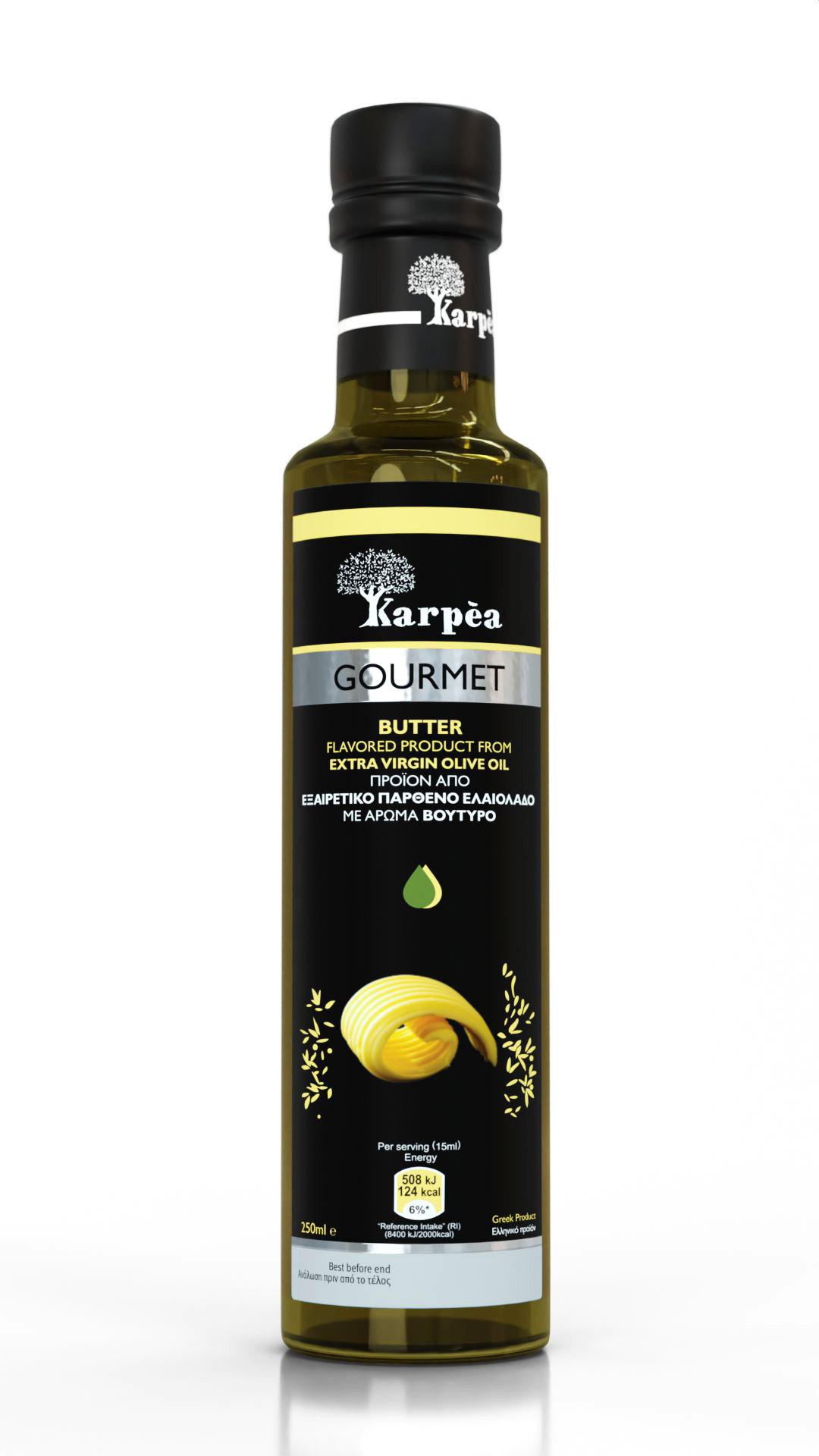 Olive oil KARPEA, Gourmet, extra virgin, butter flavor, 250 ml