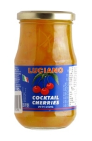 Canned yellow cherries in cocktails, with a stem, 365 g / 190 g