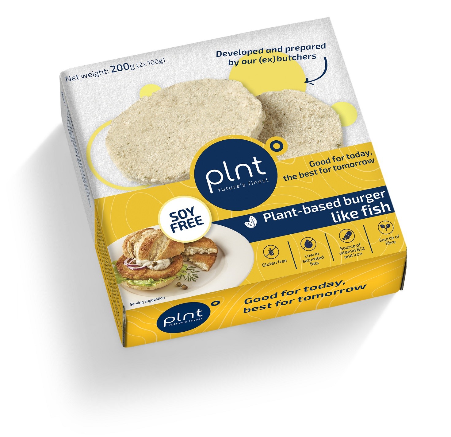 Frozen vegan burger scones PLNT Like Fish, 2x100 g