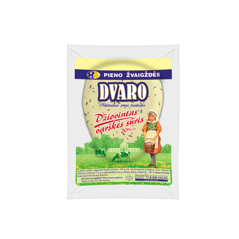 Dried curd cheese DVARO, 20%, kg