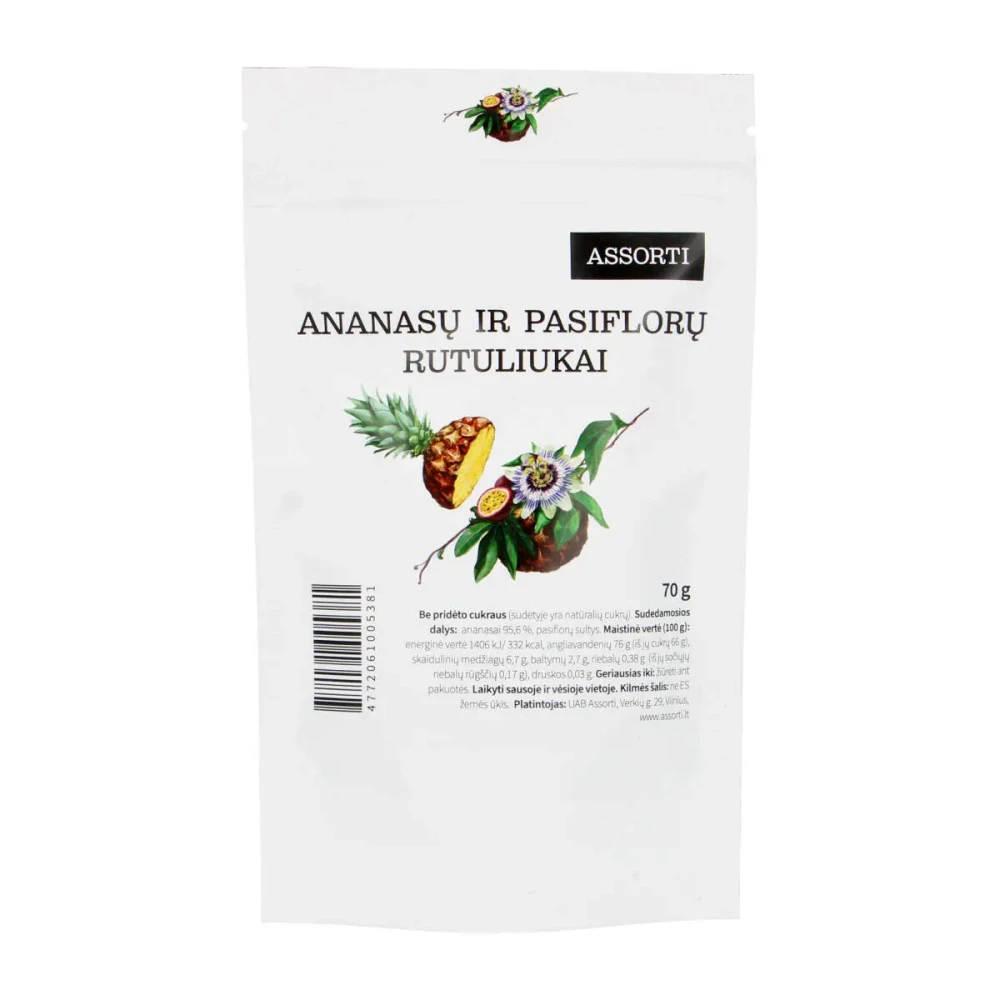 Ananasų ir pasiflorų rutuliukai