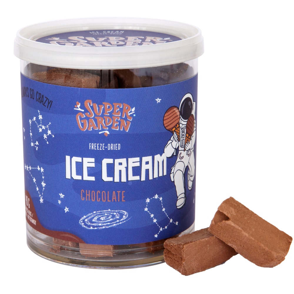 Freeze-dried chocolate ice cream