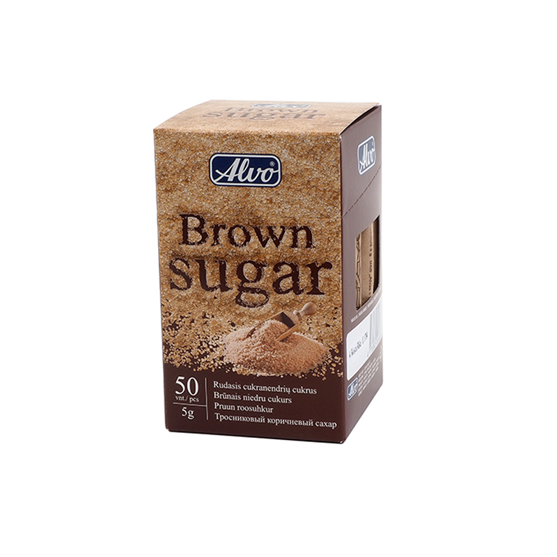Brown sugar sticks ALVO, 50 x 5 g/pack